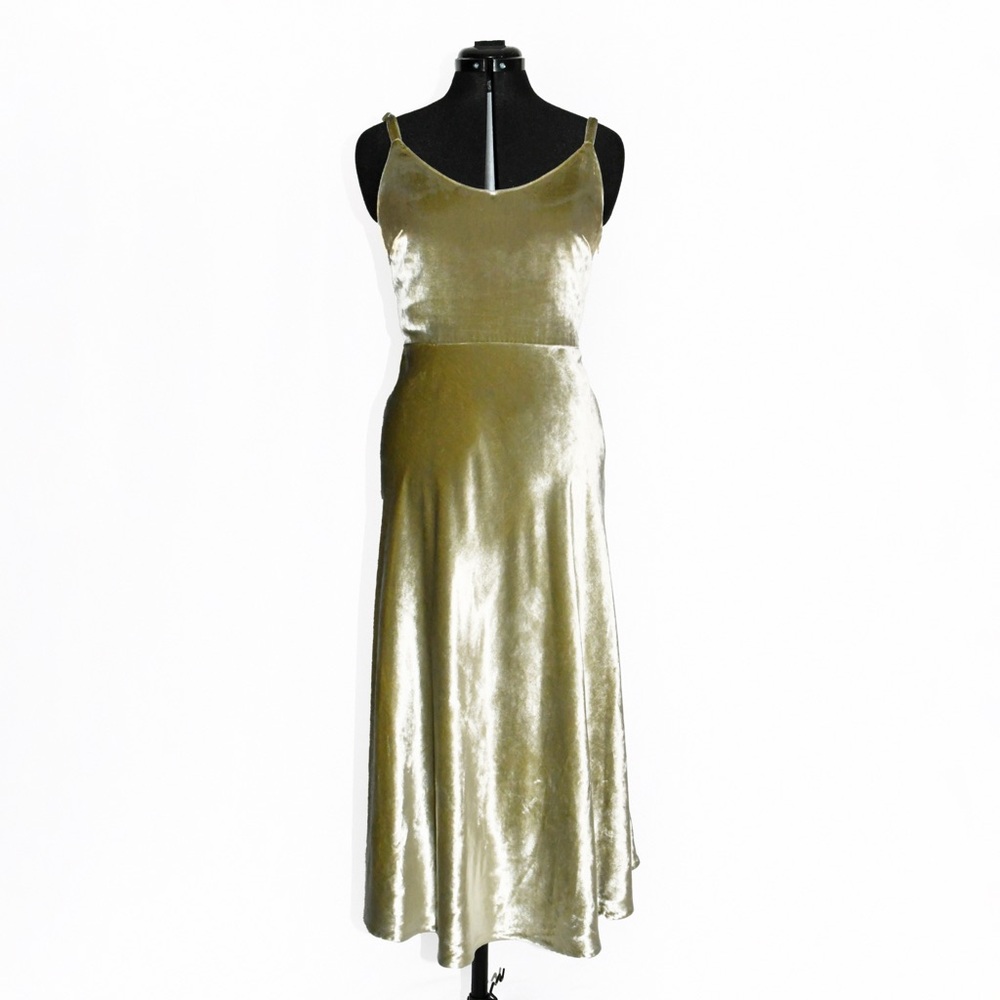 VINCE VELVET SLIP DRESS SCOOP NECK - Picture 2 of 9